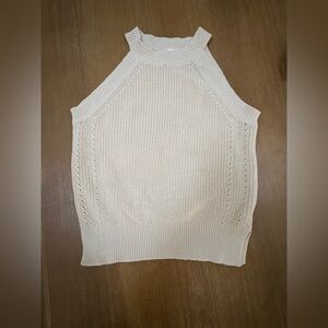 Mine Cream Sleeveless Knit Top